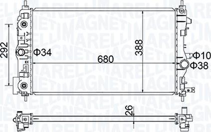 Magneti Marelli 350213206400 - Radiators, Motora dzesēšanas sistēma autodraugiem.lv