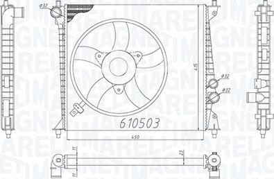 Magneti Marelli 350213200500 - Radiators, Motora dzesēšanas sistēma autodraugiem.lv