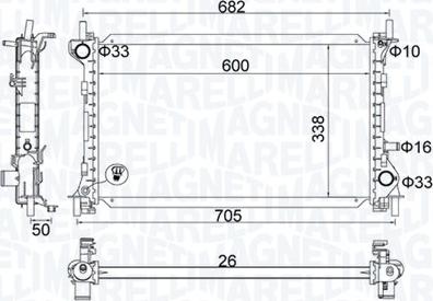 Magneti Marelli 350213201200 - Radiators, Motora dzesēšanas sistēma autodraugiem.lv