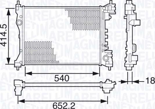 Magneti Marelli 350213203500 - Radiators, Motora dzesēšanas sistēma autodraugiem.lv