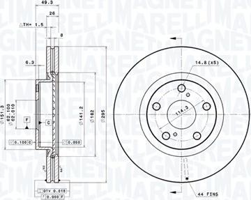 Magneti Marelli 360406090801 - Bremžu diski autodraugiem.lv