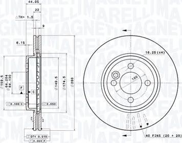 Magneti Marelli 360406090701 - Bremžu diski autodraugiem.lv