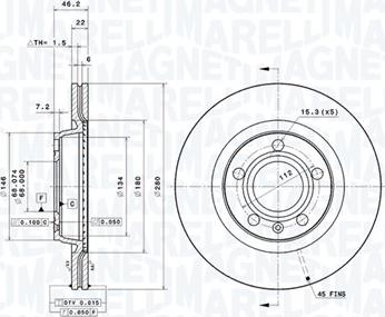 Magneti Marelli 360406049901 - Bremžu diski autodraugiem.lv