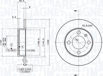 Magneti Marelli 360406049801 - Bremžu diski autodraugiem.lv