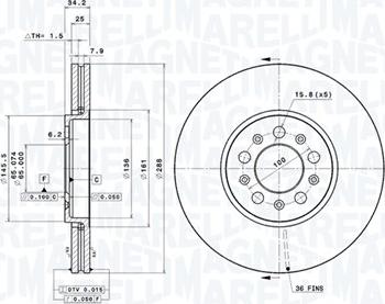 Magneti Marelli 360406049301 - Bremžu diski autodraugiem.lv