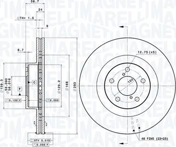 Magneti Marelli 360406045501 - Bremžu diski autodraugiem.lv