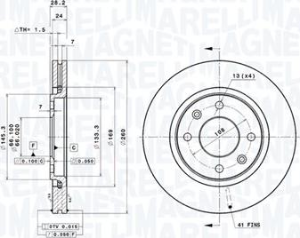 Magneti Marelli 360406040601 - Bremžu diski autodraugiem.lv