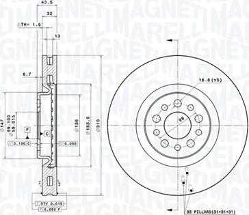 Magneti Marelli 360406041201 - Bremžu diski autodraugiem.lv