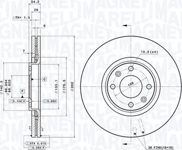 Magneti Marelli 360406041701 - Bremžu diski autodraugiem.lv