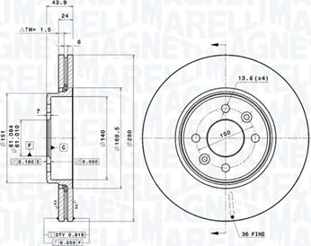 Magneti Marelli 360406043901 - Bremžu diski autodraugiem.lv