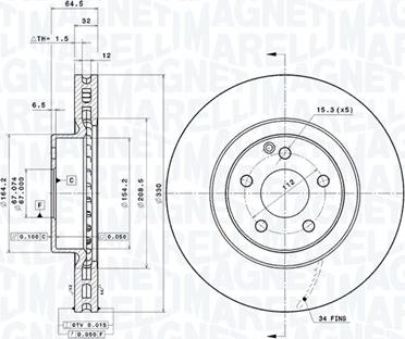 Magneti Marelli 360406059101 - Bremžu diski autodraugiem.lv