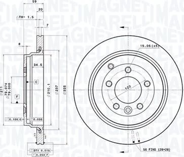 Magneti Marelli 360406054801 - Bremžu diski autodraugiem.lv