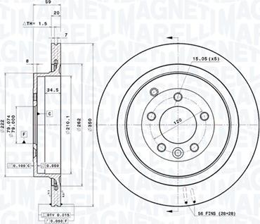 Magneti Marelli 360406055001 - Bremžu diski autodraugiem.lv