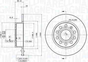 Magneti Marelli 360406050701 - Bremžu diski autodraugiem.lv