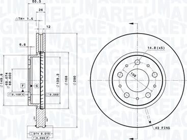 Magneti Marelli 360406051401 - Bremžu diski autodraugiem.lv