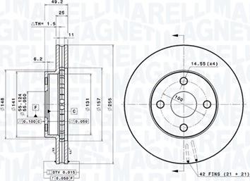 Magneti Marelli 360406053401 - Bremžu diski autodraugiem.lv