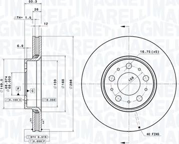 Magneti Marelli 360406052101 - Bremžu diski autodraugiem.lv