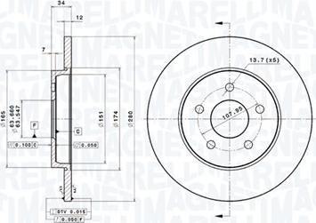 Magneti Marelli 360406057901 - Bremžu diski autodraugiem.lv