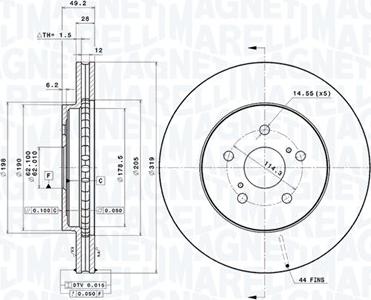 Magneti Marelli 360406069701 - Bremžu diski autodraugiem.lv