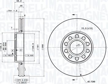 Magneti Marelli 360406063901 - Bremžu diski autodraugiem.lv