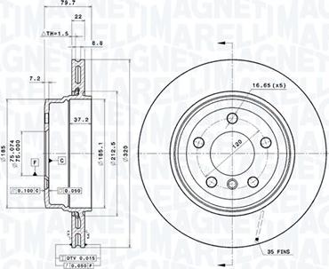 Magneti Marelli 360406004501 - Bremžu diski autodraugiem.lv