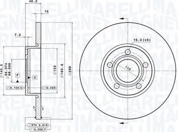 Magneti Marelli 360406001201 - Bremžu diski autodraugiem.lv