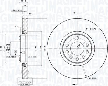 Magneti Marelli 360406008501 - Bremžu diski autodraugiem.lv