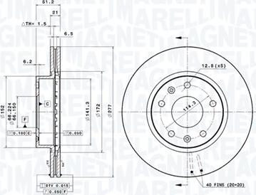 Magneti Marelli 360406002501 - Bremžu diski autodraugiem.lv