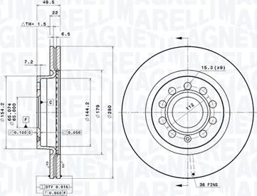 Magneti Marelli 360406002001 - Bremžu diski autodraugiem.lv