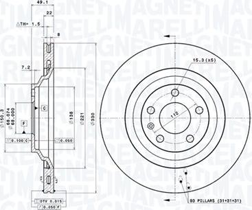 Magneti Marelli 360406002201 - Bremžu diski autodraugiem.lv