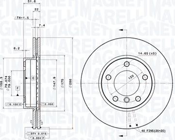 Magneti Marelli 360406016001 - Bremžu diski autodraugiem.lv