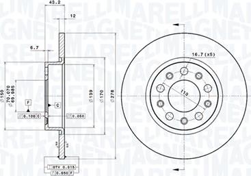 Magneti Marelli 360406011401 - Bremžu diski autodraugiem.lv