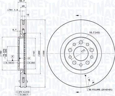 Magneti Marelli 360406011501 - Bremžu diski autodraugiem.lv