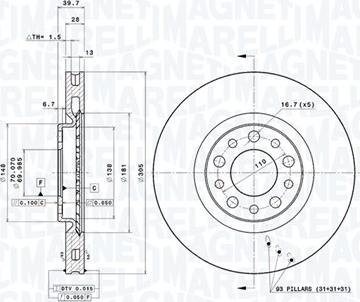 Magneti Marelli 360406011101 - Bremžu diski autodraugiem.lv