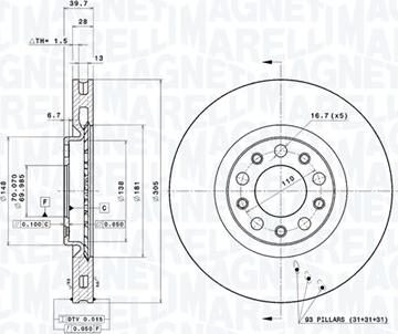 Magneti Marelli 360406011301 - Bremžu diski autodraugiem.lv