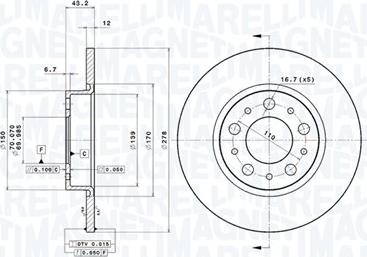 Magneti Marelli 360406011201 - Bremžu diski autodraugiem.lv