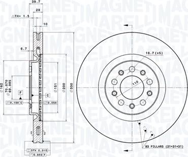 Magneti Marelli 360406011701 - Bremžu diski autodraugiem.lv