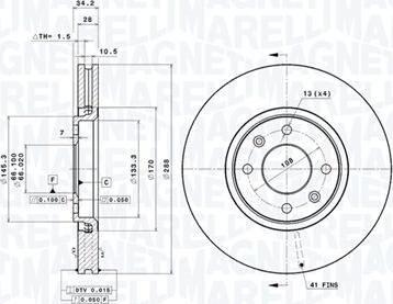 Magneti Marelli 360406018601 - Bremžu diski autodraugiem.lv