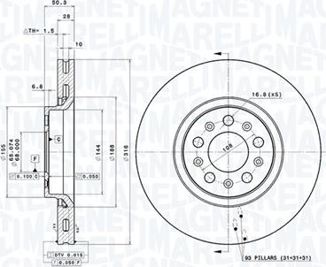 Magneti Marelli 360406089401 - Bremžu diski autodraugiem.lv