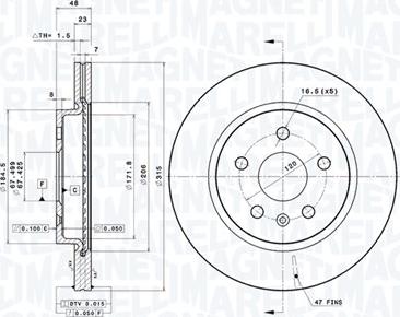 Magneti Marelli 360406080901 - Bremžu diski autodraugiem.lv