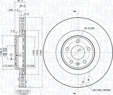 Magneti Marelli 360406081601 - Bremžu diski autodraugiem.lv