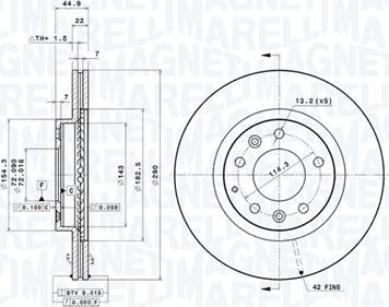 Magneti Marelli 360406081801 - Bremžu diski autodraugiem.lv