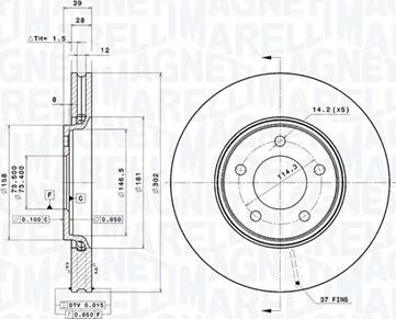 Magneti Marelli 360406087401 - Bremžu diski autodraugiem.lv