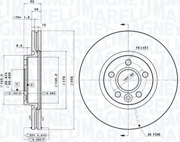 Magneti Marelli 360406087601 - Bremžu diski autodraugiem.lv