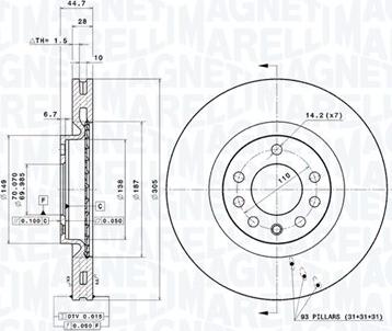 Magneti Marelli 360406039901 - Bremžu diski autodraugiem.lv