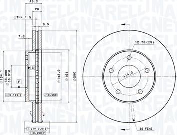 Magneti Marelli 360406036801 - Bremžu diski autodraugiem.lv