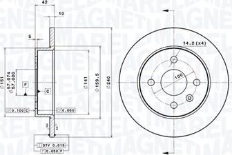 Magneti Marelli 360406038901 - Bremžu diski autodraugiem.lv