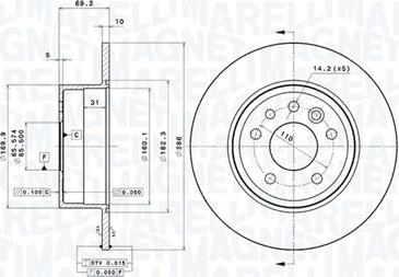 Magneti Marelli 360406038501 - Bremžu diski autodraugiem.lv