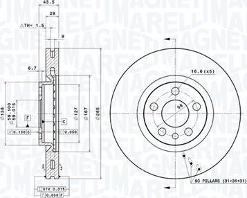 Magneti Marelli 360406029601 - Bremžu diski autodraugiem.lv