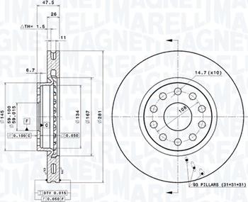 Magneti Marelli 360406029201 - Bremžu diski autodraugiem.lv